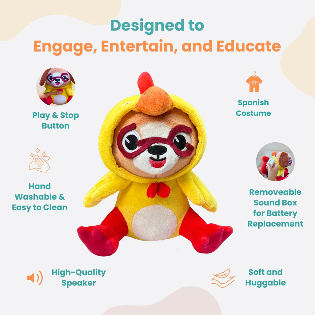 Bilingual Spanish-English singing plush dog