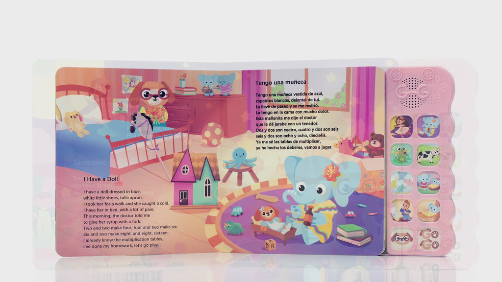 Interactive sound book with Spanish children’s songs