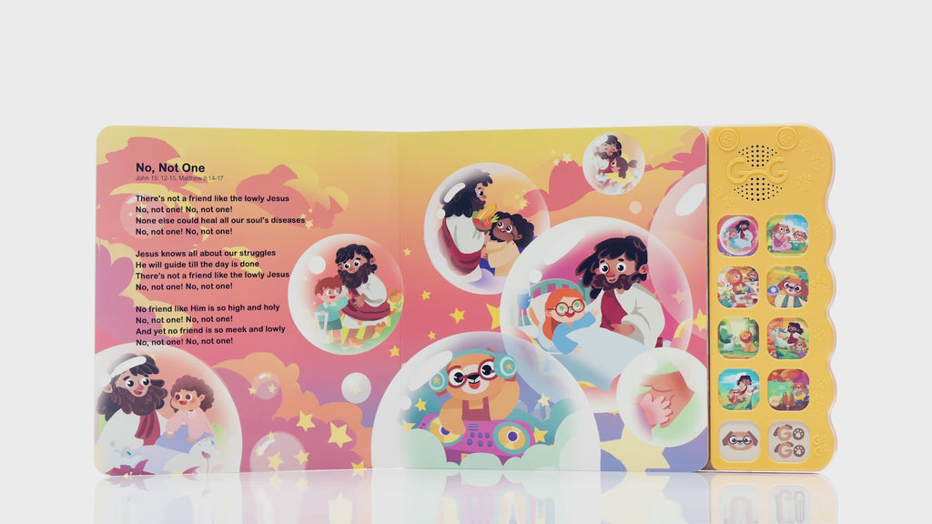 Christian sound book with biblical songs for kids